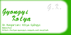 gyongyi kolya business card