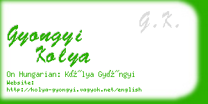 gyongyi kolya business card